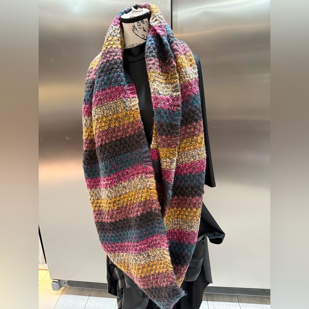 Multicolor Striped Knit Scarf